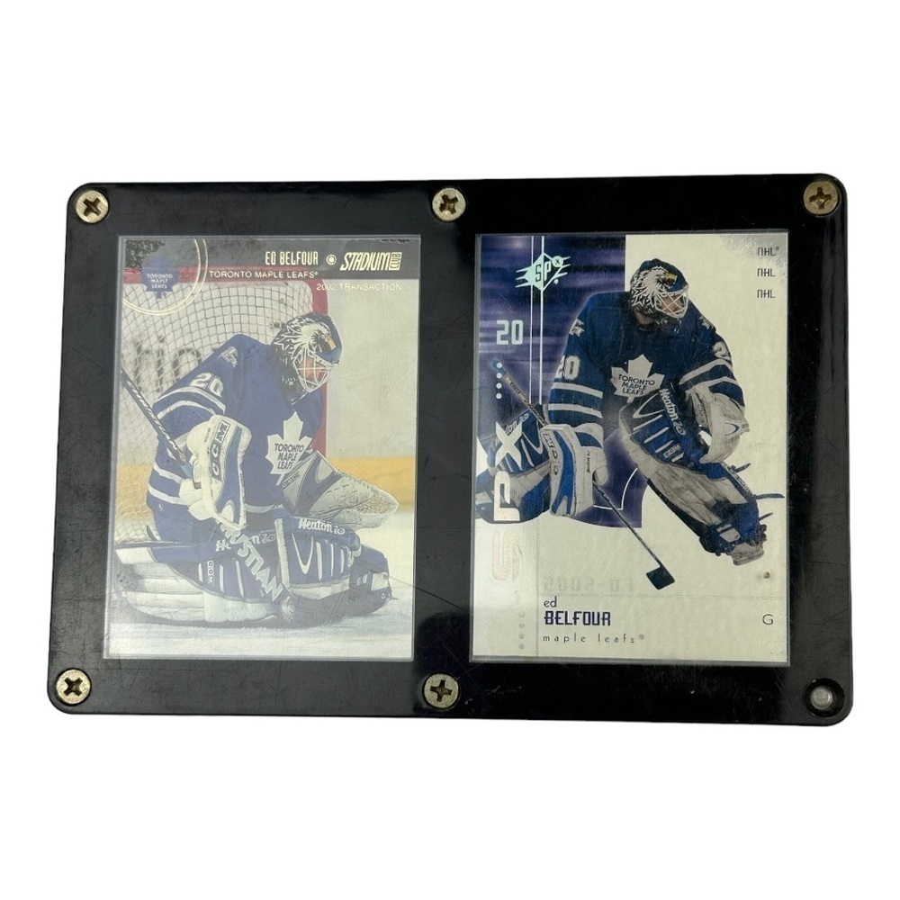Ed Belfour Hockey Card Holder Upper Deck topps NHL Toronto Maple Leafs